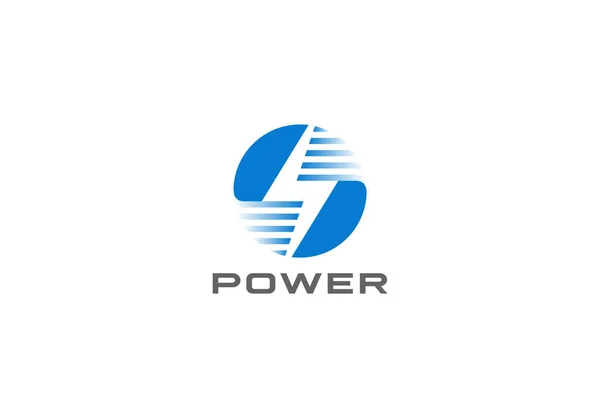 Flash Bolt Energy Logo Power Design Vektor Sablon Negatív Tér — Stock Vector