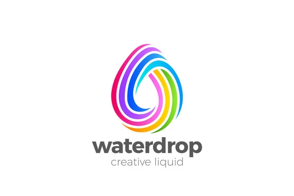 Színes Liquid Water Droplet Drop Logo Design Vektor Sablon Energy — Stock Vector