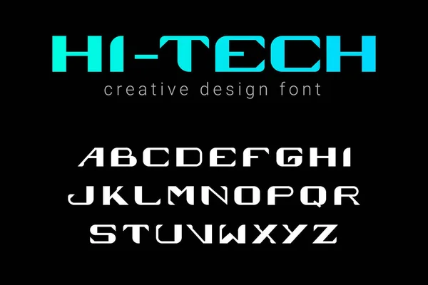 Lettertype Vector Design Tech Toekomstige Technologie Game Oorlog Combat Titel — Stockvector