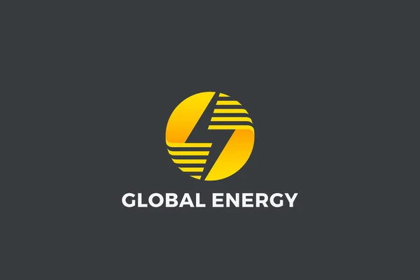 Flash Bolt Energy Logo Power Design Modello Vettoriale Stile Spazio — Vettoriale Stock