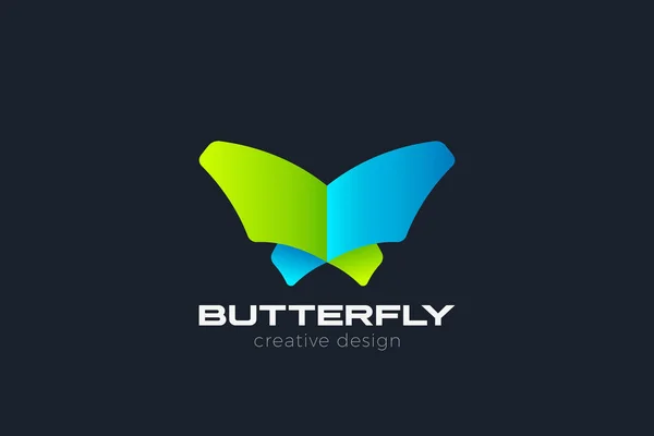 Borboleta Logo Design Modelo Vetor — Vetor de Stock