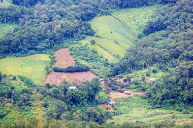 Village In Valley manzara View Point, Mae Hong Son, Tayland görüntülemek