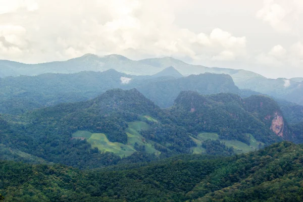 Vue Panoramique Paysage Montagne Point Vue Mae Hong Son Thaïlande — Photo