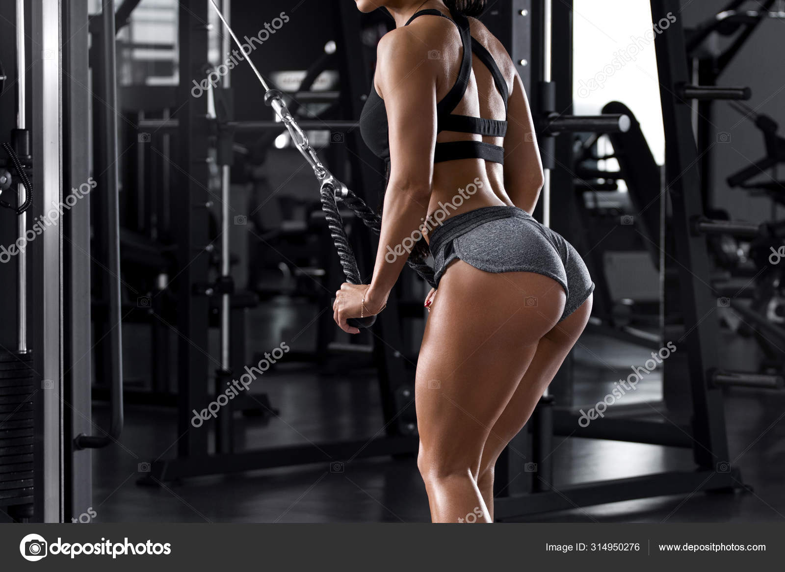 Entrenamiento Mujer Fitness Gimnasio Chica Activa Con Gl Teos Forma Hermosas Fotograf A De