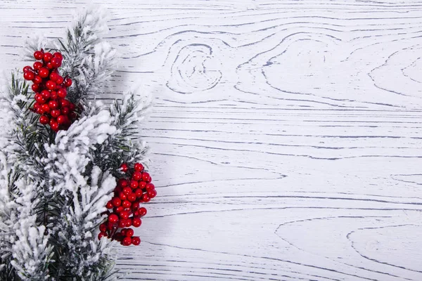 Natal Fundo Madeira Com Abeto Neve — Fotografia de Stock