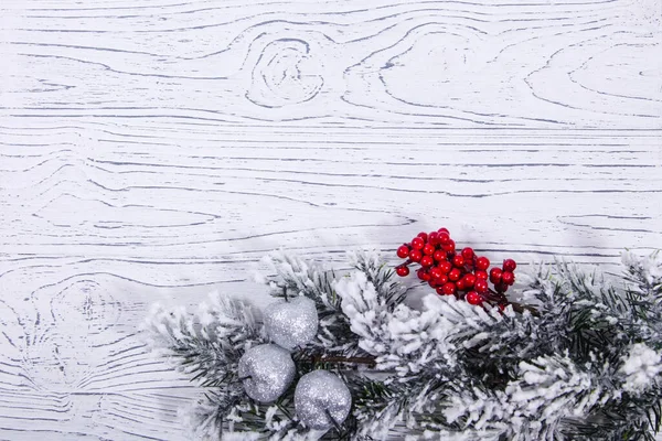 Natal Fundo Madeira Com Abeto Neve — Fotografia de Stock