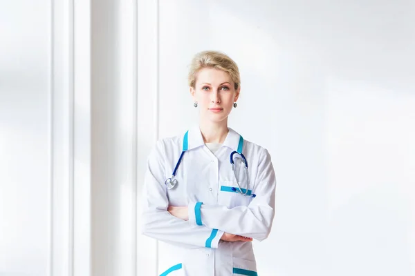 Doctor Stethoscope His Neck Looking Camera — Stock Photo, Image