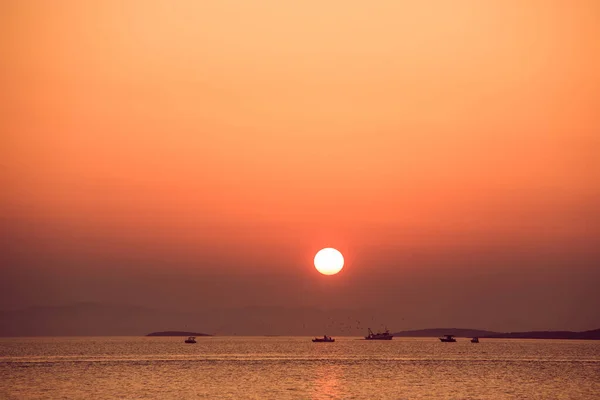 Морской Закат Адриатическое Море Хорватия — стоковое фото