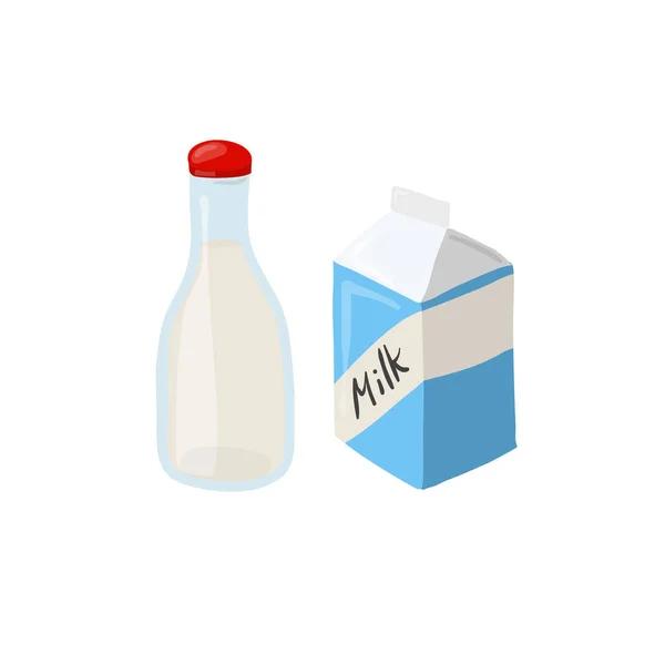 Una Botella Leche Paquete Icono Vector Productos Lácteos Comiendo Ilustración — Archivo Imágenes Vectoriales