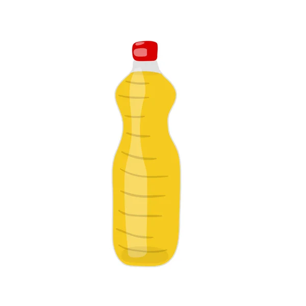 Een Fles Gehydrogeneerde Plantaardige Canola Soja Olie Vector Pictogram Ongezond — Stockvector