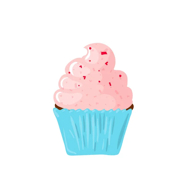 Colourful Muffin Cupcakes Whipped Cream Top Vector Icon Unhealthy Eating — Stock Vector