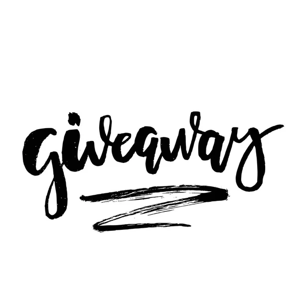 Uma Mensagem Giveaway Lettering Tipografia Para Promoção Mídias Sociais Isoladas —  Vetores de Stock