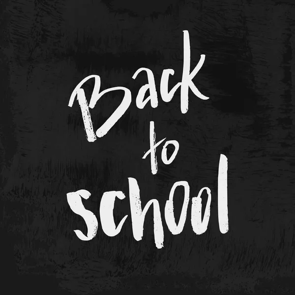 Welkom Terug School Krijt Belettering Blackboard Vintage Kalligrafische Design Label — Stockvector