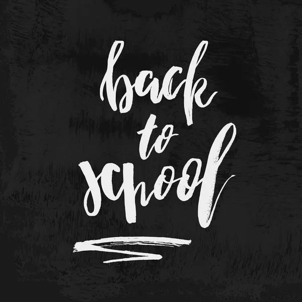 Welkom Terug School Krijt Belettering Blackboard Vintage Kalligrafische Design Label — Stockvector