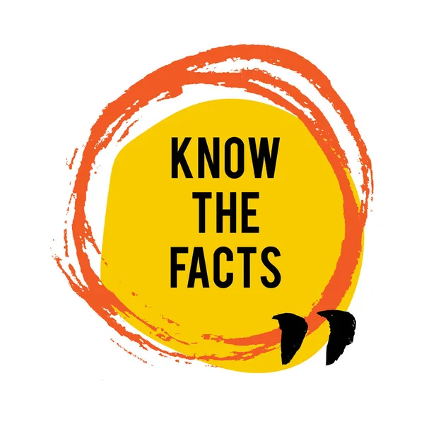 Know the facts brush stain icon. Fun fact idea label. Banner for — Stock Vector