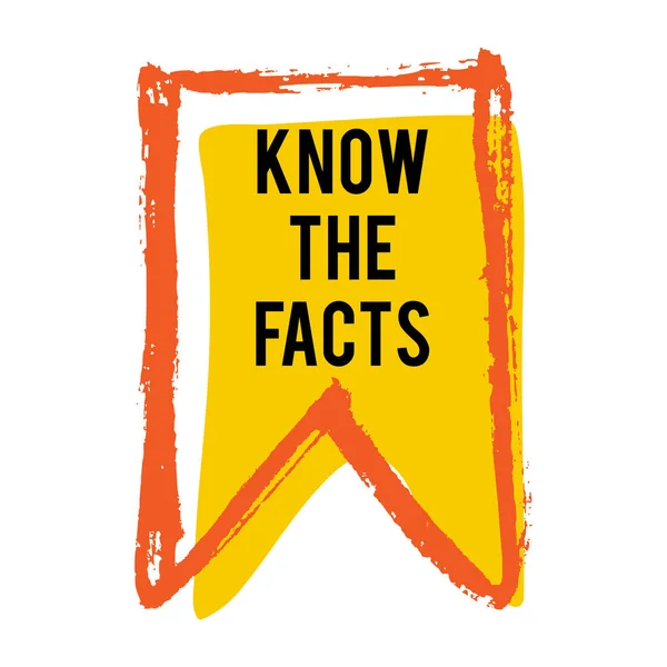 Know the facts color flag icon. Fun fact idea label. Banner for — Stock Vector