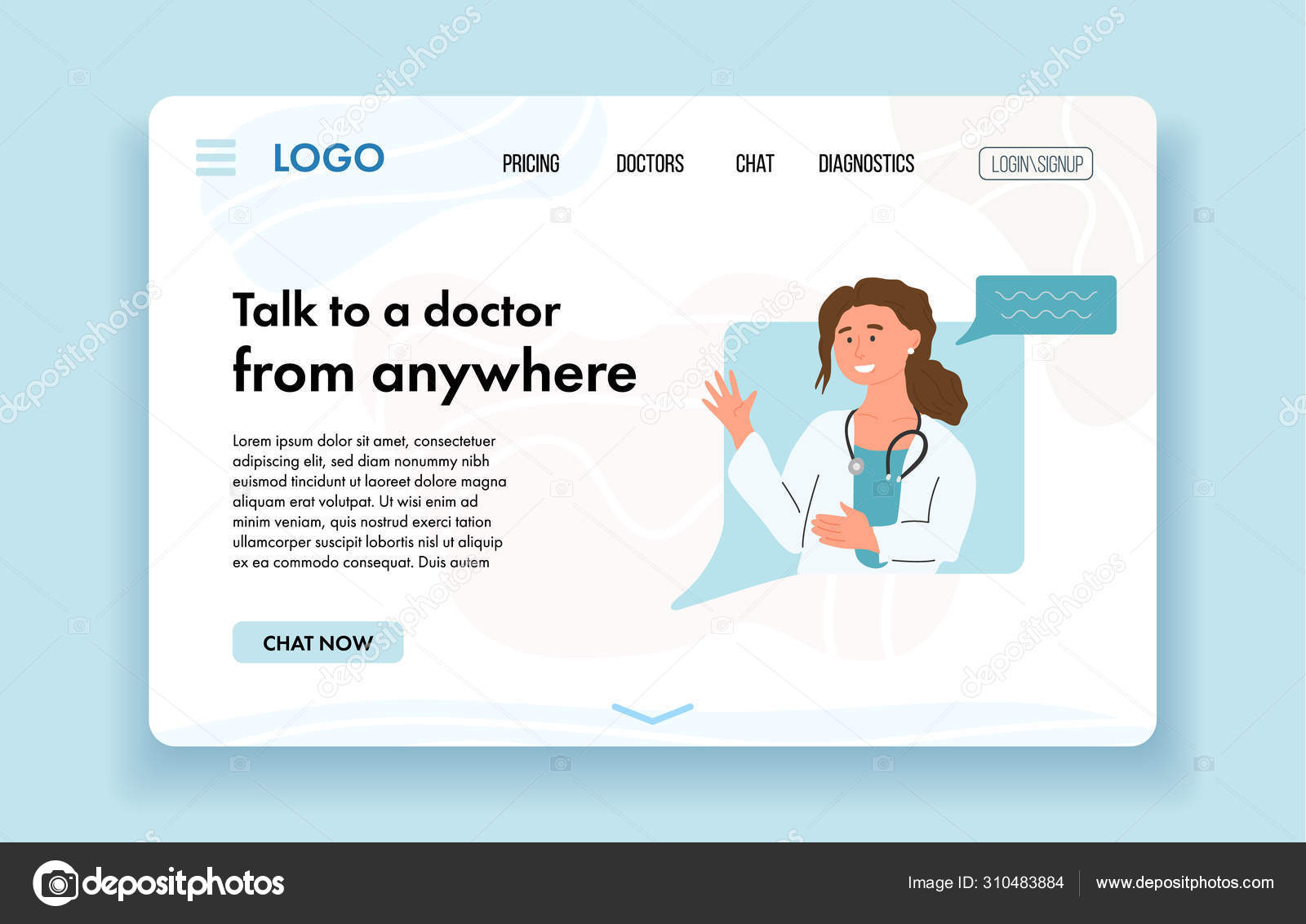 Telemedicine Concept Banner. Female Patient Consulting Doctor