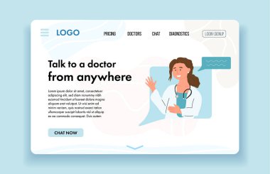 Hastaya online konsültasyon yapan kadın doktor. Sanal Doküman