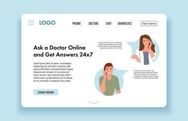 Hastaya online konsültasyon yapan kadın doktor. Sanal Doküman
