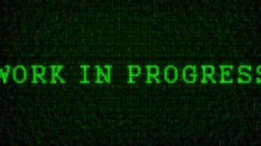 Dijital Veri Kodu Matriksi. Ekran ekranının aşırı yakınından hareket eden kamera, Çalışma Süresi sembolünü gösterir.