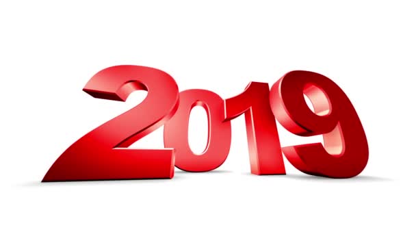 2019 Sign Impact Con Mate Números Rojos 2019 Cayendo Suelo — Vídeos de Stock