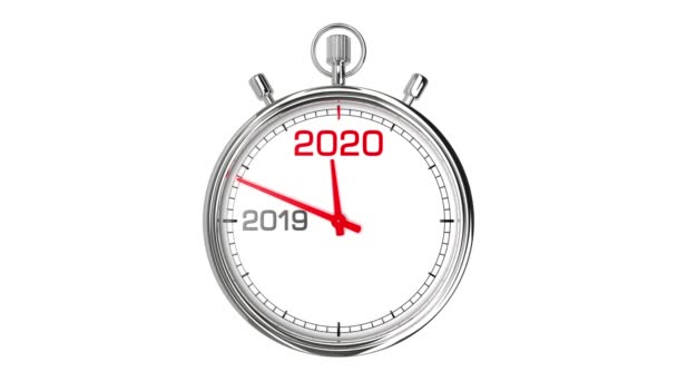 New Year 2020 Stopwatch Matte Countdown Year 2019 2020 — Stock Video