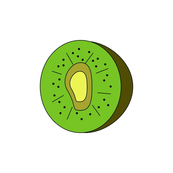 El alérgeno alimenticio - kiwi. Ilustración vectorial de kiwi cortado en estilo plano aislado sobre fondo blanco . — Vector de stock