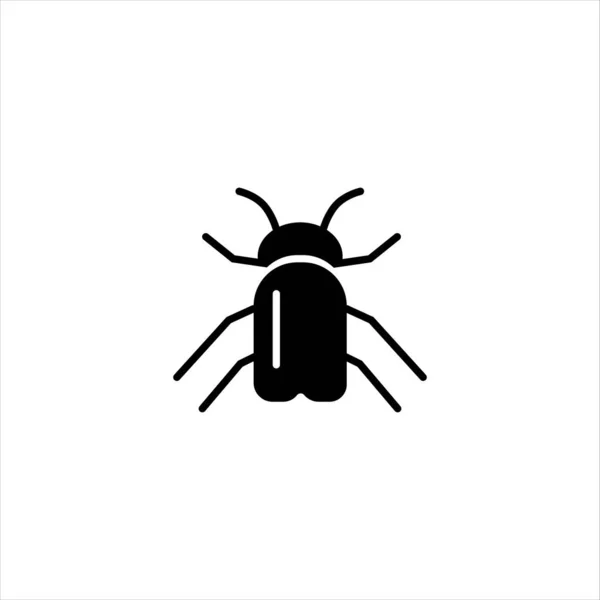 Bug-Glyphen-Vektorsymbol isoliert auf weißem Hintergrund. Insektensilhouette. Flaches Icon-Design. Logo-Illustration. — Stockvektor