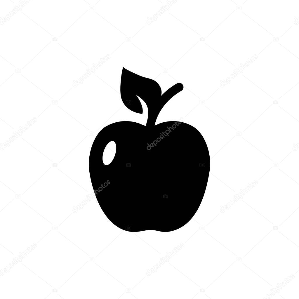 Apple vector icon isolated on a white background. Vector illustration glyph style design. Logo illustration. For ui and ux, website or mobile application.