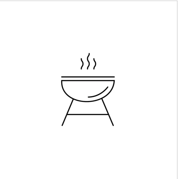 Icono de vector BBQ. Ilustración del logotipo. Icono de contorno negro aislado sobre un fondo blanco . — Vector de stock