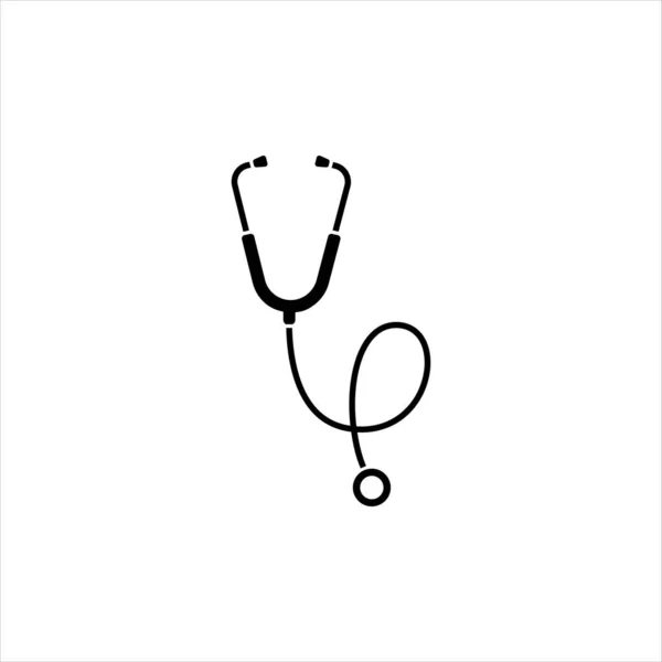 Estetoscopio vector sólido icono negro. Símbolo Médico y de Salud. Plantilla de logotipo vectorial. Diseño plano minimalista moderno — Archivo Imágenes Vectoriales