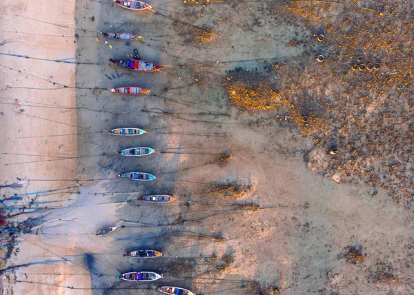 Océano Con Agua Clara Barcos Desde Arriba — Foto de Stock