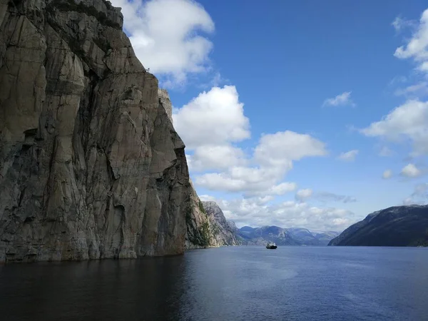 Krásné Norské Hory Útesy Lysefjordu Norsko — Stock fotografie