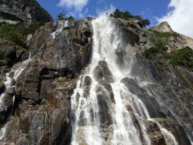 Beautiful Norwegian mountains, waterfall and cliffs in the Lysefjord, Norway.  clipart