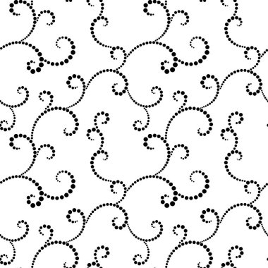 Vektör seamless modeli. Beyaz bir arka plan üzerinde izole yuvarlak noktalarından bukleler. Tekstil baskı ve duvar kağıtları için idealdir.