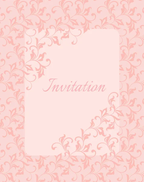 Modèle Élégant Doux Pour Invitation Mariage Motif Végétatif Tiges Torsadées — Image vectorielle