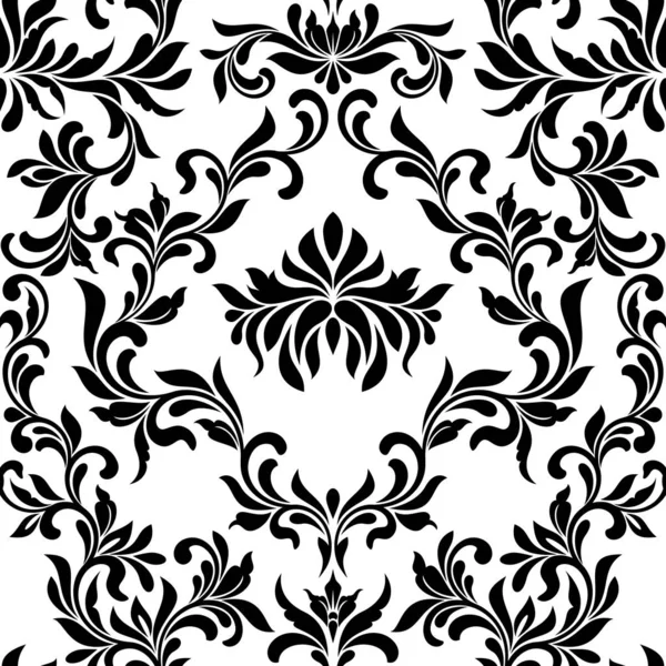 Seamless pattern. Wallpaper in vintage style. Background Damask. Texture for print, wallpaper, home decor, textile, package design — Stock Vector