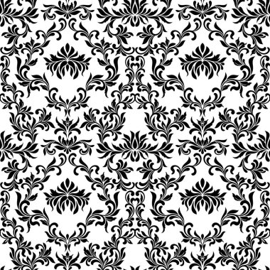 Lüks dikişsiz desen. Vintage tarzda duvar kağıdı. Arka Plan Damask. Baskı, duvar kağıdı, ev dekorasyonu, tekstil, paket tasarımı için doku