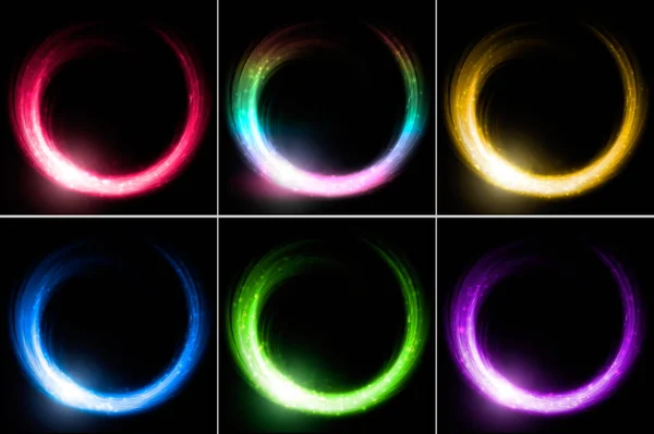 Set of glowing rings.