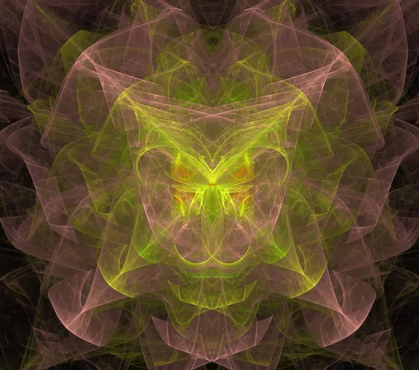 Illustraties Psychedelische Fractal Futuristische Geometrische Kleurrijke Ornament — Stockfoto