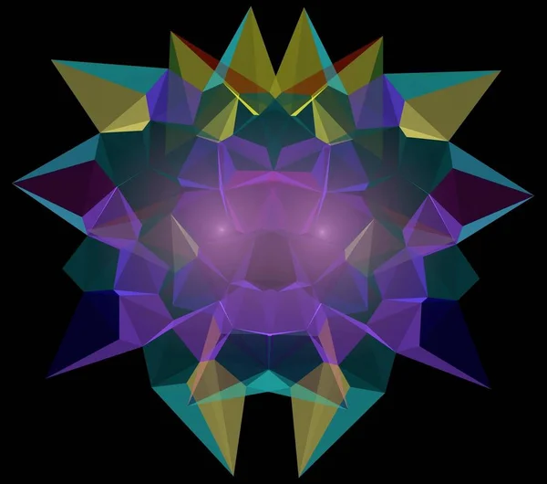 Ilustracje Psychodeliczne Fraktalne Futurystyczne Geometryczne Kolorowe Ozdoby — Zdjęcie stockowe