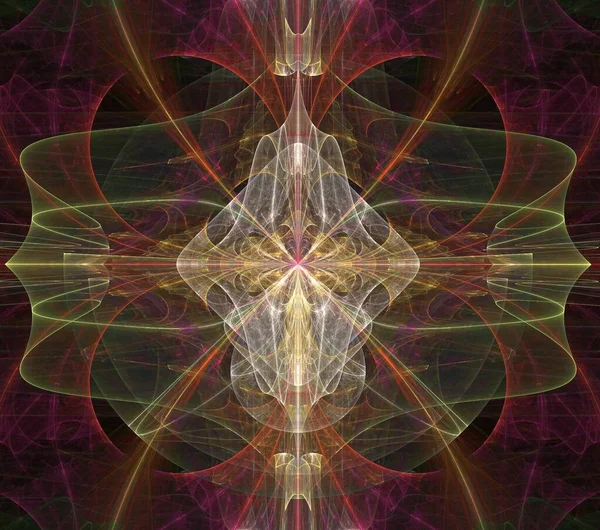 Ілюстрації Психоделічний Фрактальний Футуристичний Геометричний Барвистий Орнамент — стокове фото