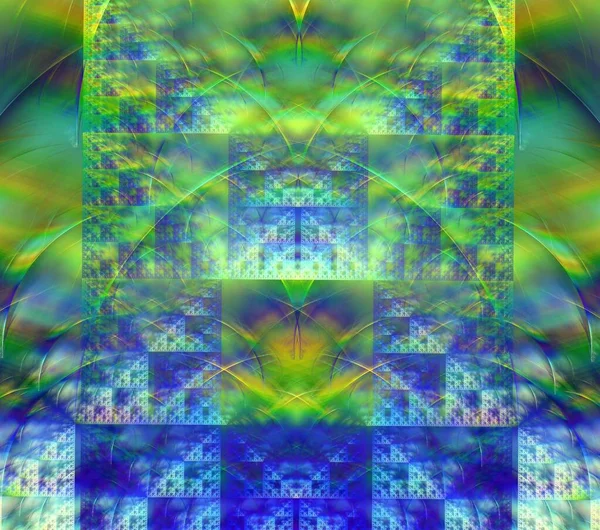 Illustrazioni Frattale Psichedelico Futuristico Ornamento Geometrico Colorato — Foto Stock