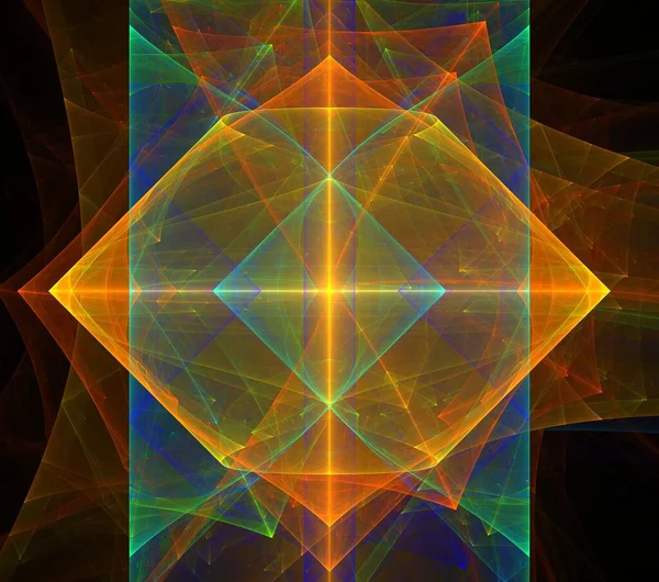 Ilustrace Psychedelické Fraktální Futuristické Geometrické Barevné Ornamenty — Stock fotografie