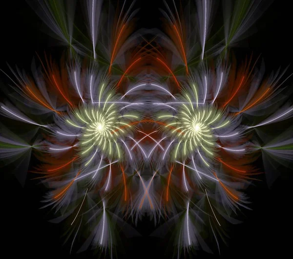 Illustraties Psychedelische Fractal Futuristische Geometrische Kleurrijke Ornament — Stockfoto