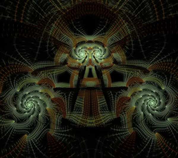 Ілюстрації Психоделічний Фрактальний Футуристичний Геометричний Барвистий Орнамент — стокове фото