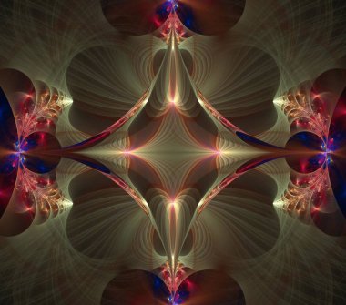 Çizimler saykodelik fraktal fraktal fraktal geometrik renkli süsleme 3D