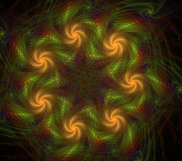 Çizimler Saykodelik Fraktal Fraktal Fraktal Geometrik Renkli Süsleme — Stok fotoğraf