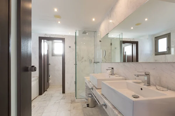 Interior Hotel Bathroom Marble Stone — Stock Photo, Image