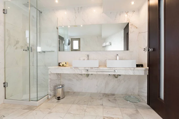 Interior Hotel Bathroom Marble Stone — Stock Photo, Image